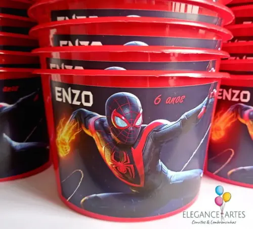 Balde de Pipoca Homem Aranha Miles Morales