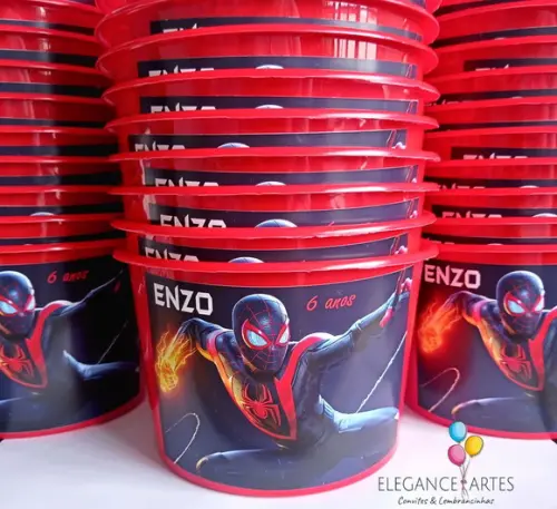 Balde de Pipoca Homem Aranha Miles Morales