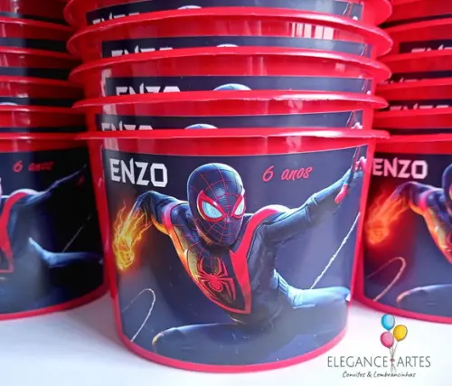 Balde de Pipoca Homem Aranha Miles Morales