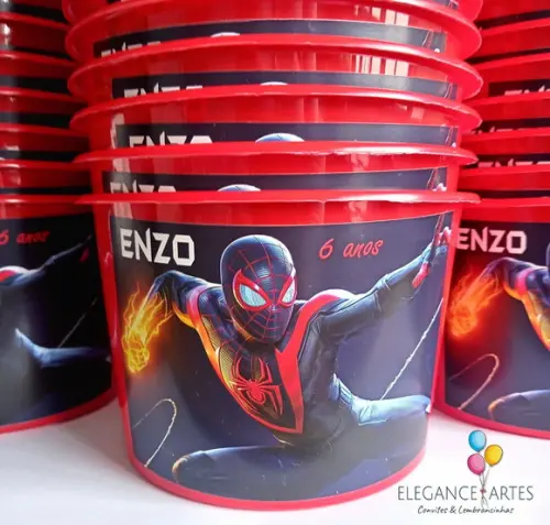 Balde de Pipoca Homem Aranha Miles Morales