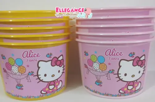 Balde de Pipoca Hello Kitty