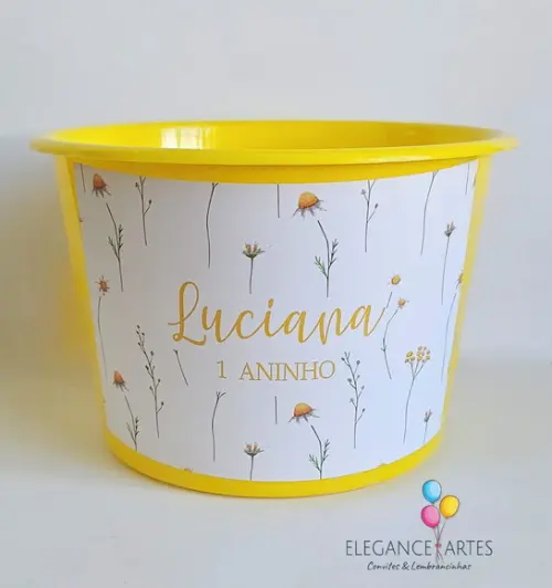 Balde de Pipoca Margaridas