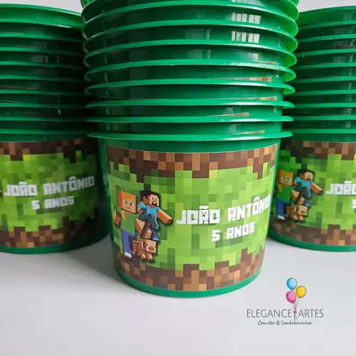 Balde de Pipoca Minecraft