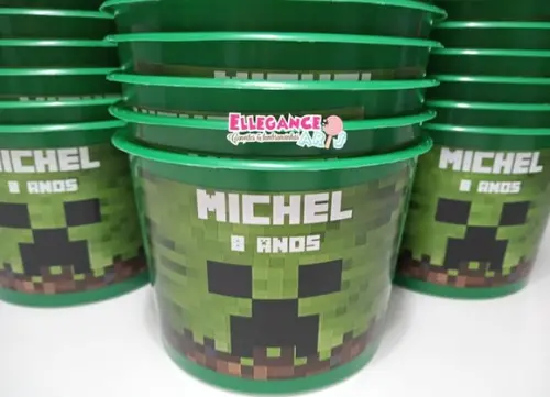 Balde de Pipoca Minecraft