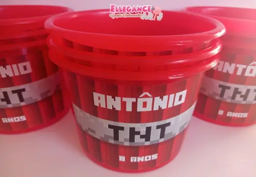 Balde de Pipoca Minecraft