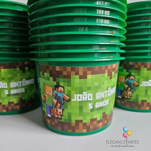 Balde de Pipoca Minecraft