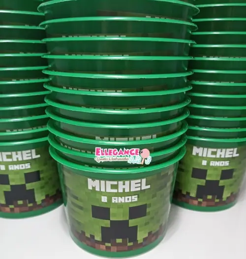 Balde de Pipoca Minecraft