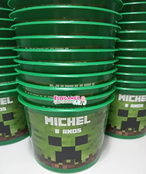 Balde de Pipoca Minecraft