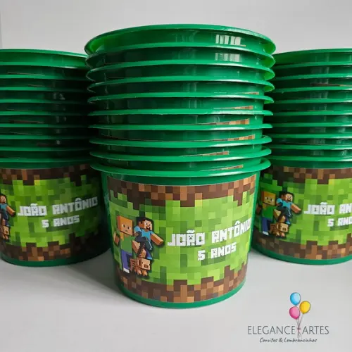 Balde de Pipoca Minecraft
