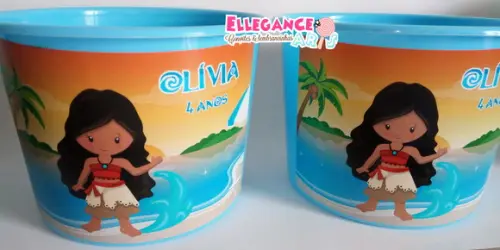 Balde de Pipoca Moana Baby