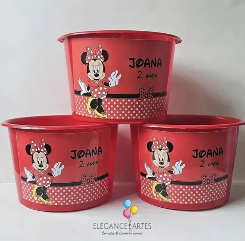 Balde de Pipoca Minnie Vermelha