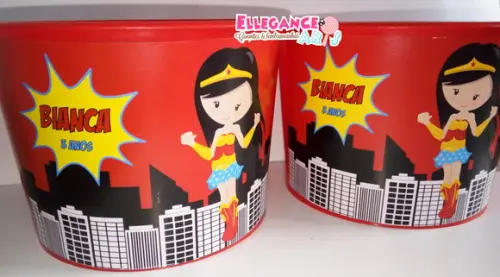 Balde de Pipoca Mulher Maravilha