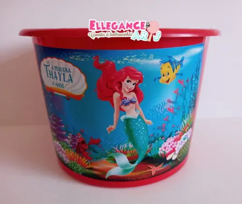 Balde de Pipoca Pequena Sereia