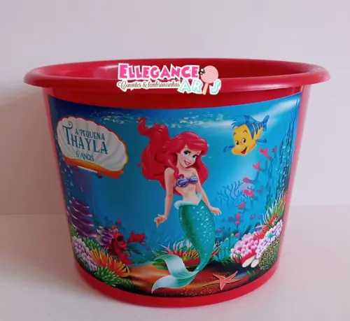 Balde de Pipoca Pequena Sereia