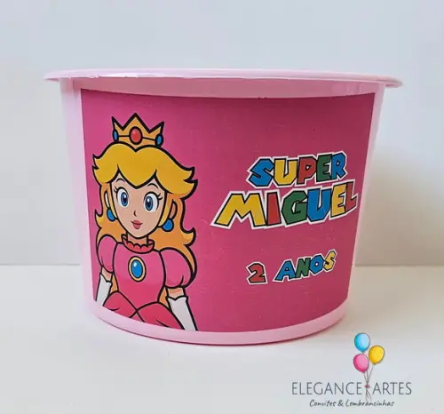 Balde de Pipoca Princesa Peach Super Mário