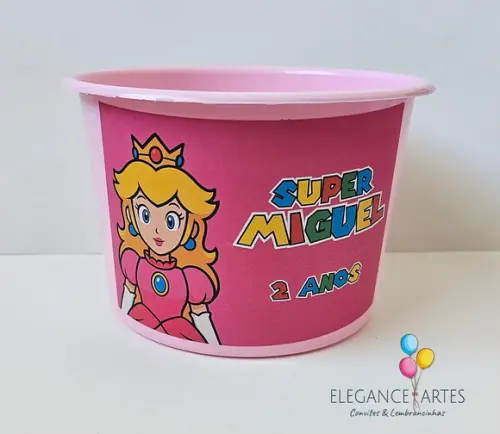 Balde de Pipoca Princesa Peach Super Mário
