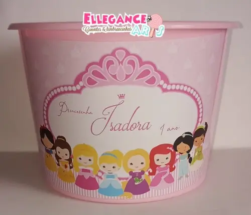 Balde de Pipoca Princesas