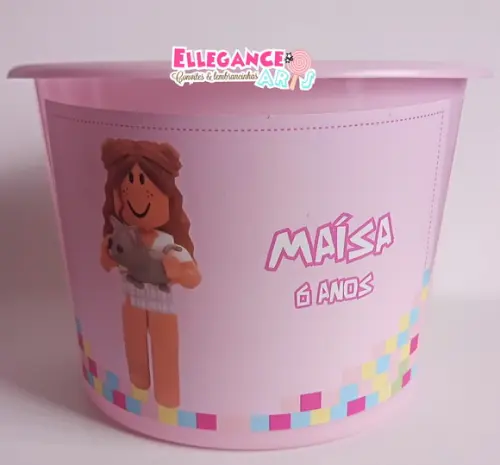 Balde de Pipoca Roblox Menina