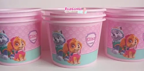 Balde de Pipoca Skye e Everest Patrulha Canina