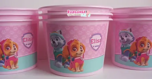 Balde de Pipoca Skye e Everest Patrulha Canina