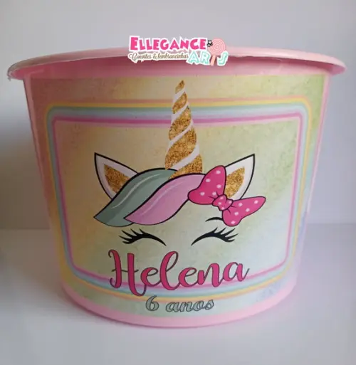 Balde de Pipoca Unicórnio