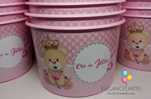 Balde de Pipoca Ursinha Princesa