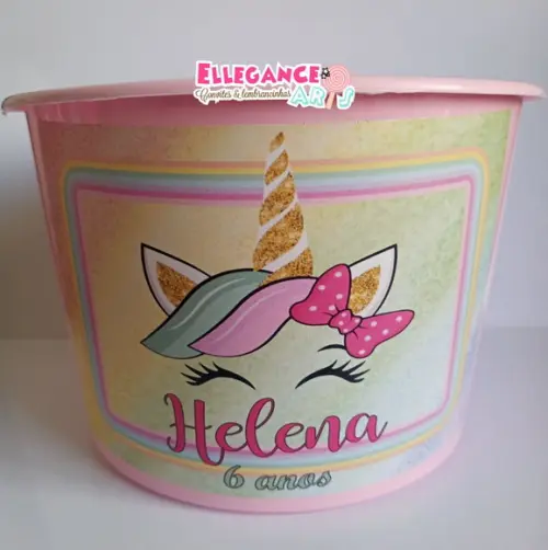 Balde de Pipoca Unicórnio