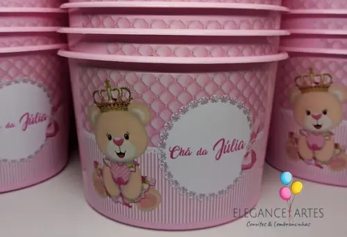 Balde de Pipoca Ursinha Princesa