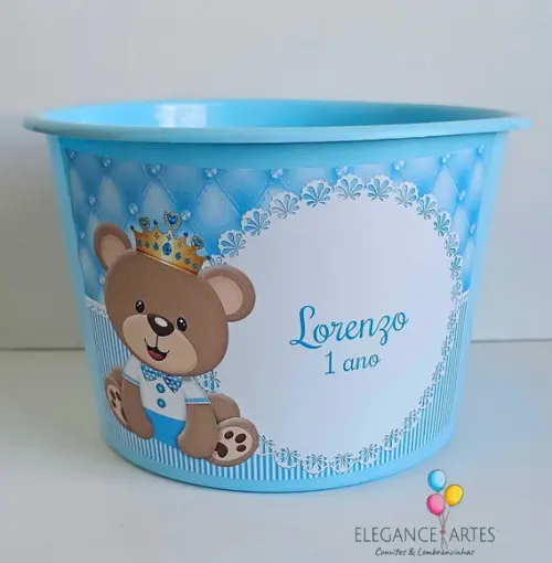 Balde de Pipoca Urso Rei