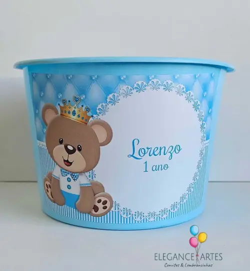 Balde de Pipoca Urso Rei