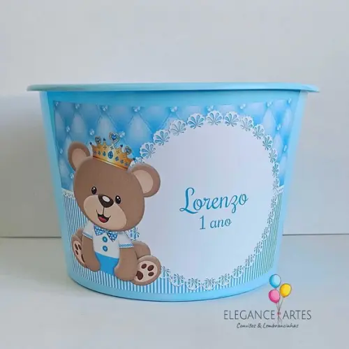 Balde de Pipoca Urso Rei