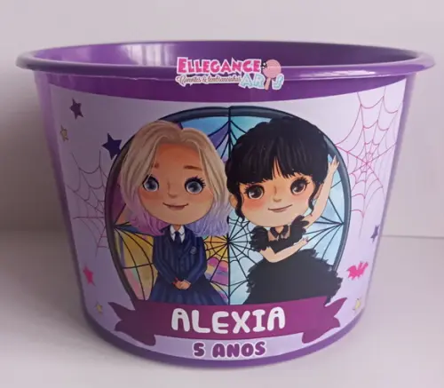 Balde de Pipoca Wandinha Addams/ Família Addams