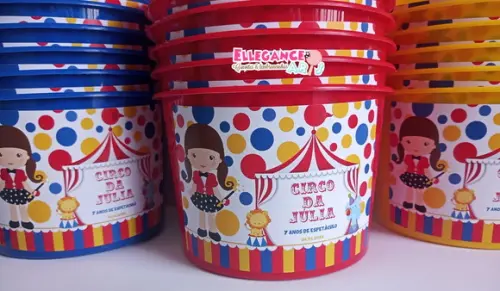 Baldinho de Pipoca Circo Menina