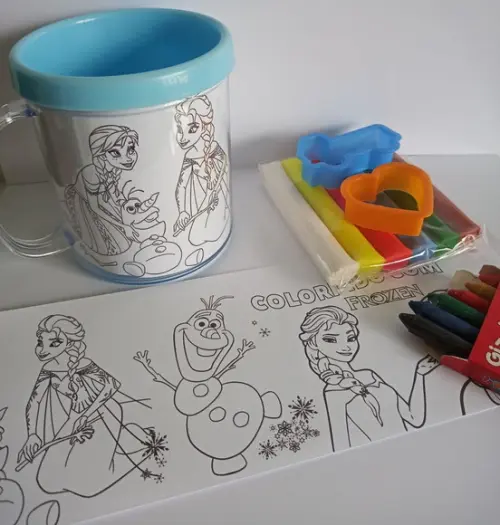 Caneca para Colorir + Massinha Frozen
