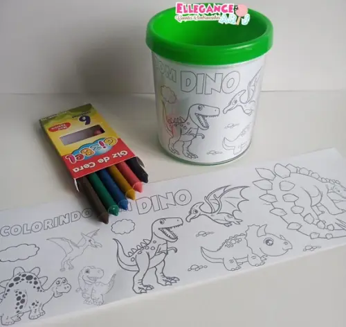 Caneca para Colorir Dinossauro