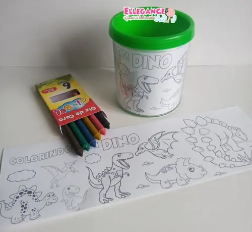Caneca para Colorir Dinossauro