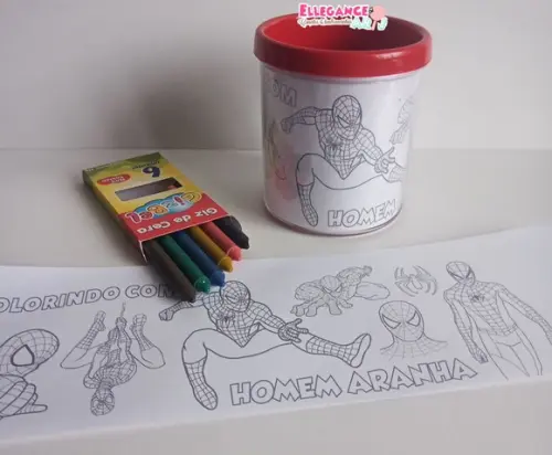 Caneca para Colorir Homem Aranha