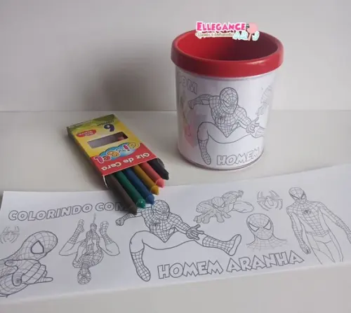Caneca para Colorir Homem Aranha
