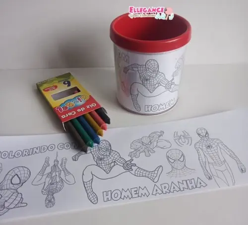 Caneca para Colorir Homem Aranha