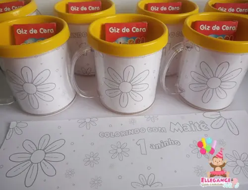 Caneca para Colorir Margaridas