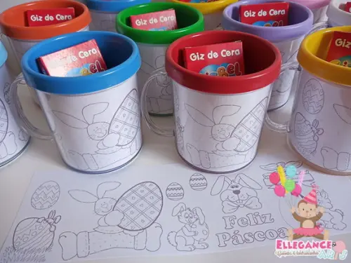 Caneca para Colorir Páscoa