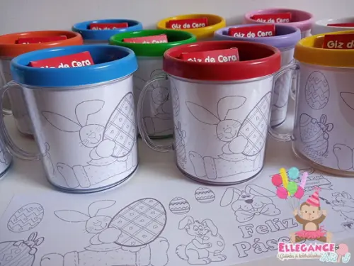 Caneca para Colorir Páscoa