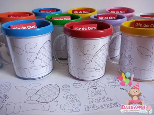 Caneca para Colorir Páscoa