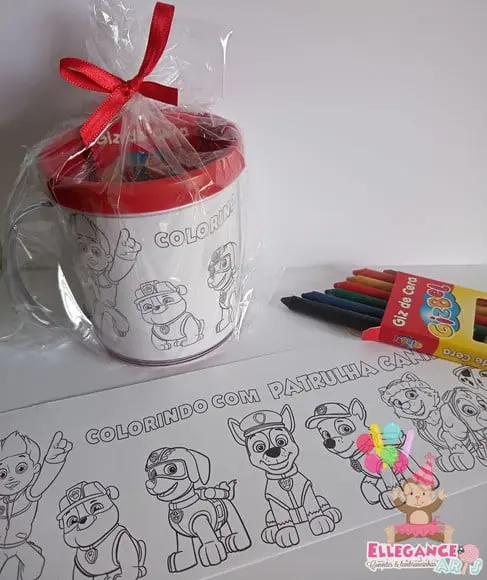 Caneca para Colorir Patrulha Canina