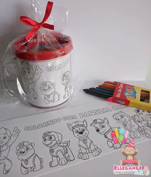 Caneca para Colorir Patrulha Canina