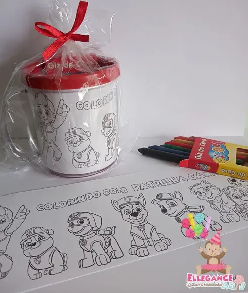 Caneca para Colorir Patrulha Canina