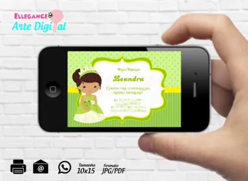 Convite Digital A Princesa E O Sapo