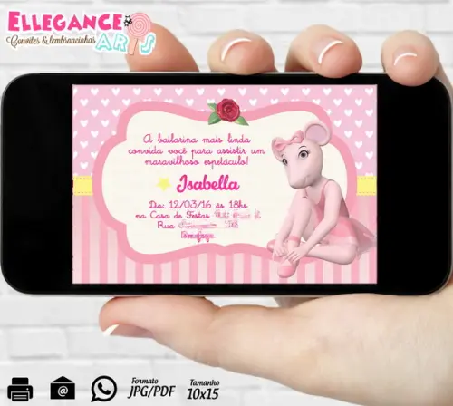 Convite Digital Angelina Bailarina