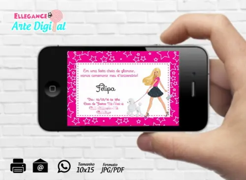 Convite Digital Barbie