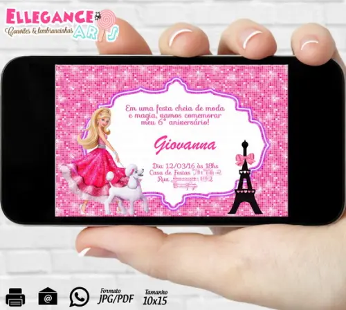 Convite Digital Barbie